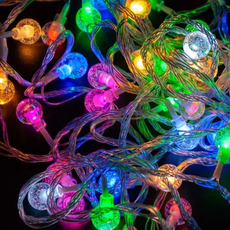 Oswietlenie-choinkowe - lampki choinkowe kolorowe kuleczki na przezroczystym przewodzie 50led vo2644 volteno 