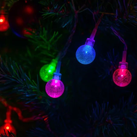 Oswietlenie-choinkowe - lampki choinkowe kolorowe kuleczki na przezroczystym przewodzie 50led vo2644 volteno 