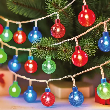 Oswietlenie-choinkowe - lampki choinkowe kolorowe kuleczki na przezroczystym przewodzie 50led vo2644 volteno 