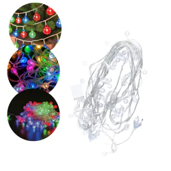 Oswietlenie-choinkowe - lampki choinkowe kolorowe kuleczki na przezroczystym przewodzie 50led vo2644 volteno