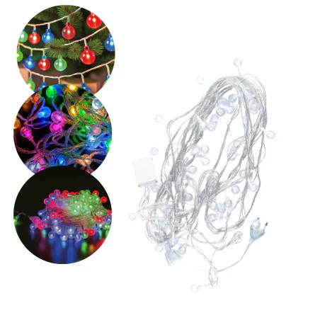 Oswietlenie-choinkowe - lampki choinkowe kolorowe kuleczki na przezroczystym przewodzie 50led vo2644 volteno 