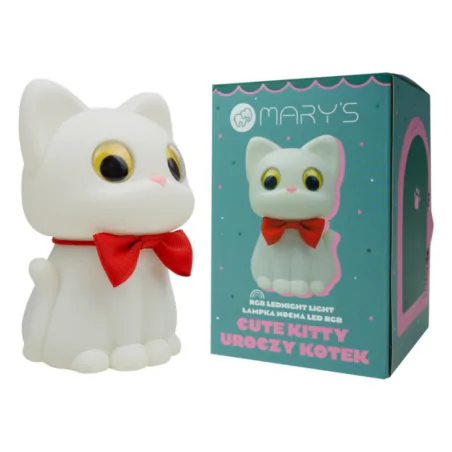 Oswietlenie-do-pokoju-dzieciecego - lampka nocna dziecięca kotek prezent dla niemowlaka miękki silikon mw61590 interblue 