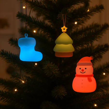 Dekoracje-swiateczne-led - zestaw świąteczny led lampki nocne dla dzieci prezent pod choinkę mw61624 interblue 