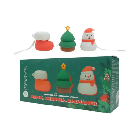 Dekoracje-swiateczne-led - zestaw świąteczny led lampki nocne dla dzieci prezent pod choinkę mw61624 interblue 