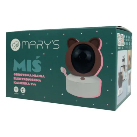 Lampki-nocne - niania elektroniczna kamera obrotowa w kształcie misia na prezent mw61499 interblue 