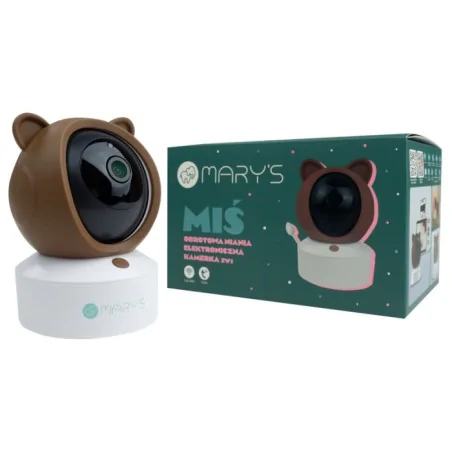 Lampki-nocne - niania elektroniczna kamera obrotowa w kształcie misia na prezent mw61499 interblue 