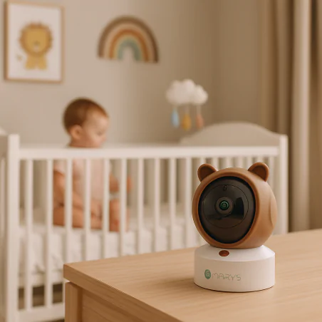 Lampki-nocne - niania elektroniczna kamera obrotowa w kształcie misia na prezent mw61499 interblue 