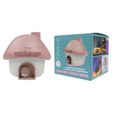 Dekoracje-swiateczne-led - nawilżacz powietrza z lampką led grzybek w kolorze różowym projektor prezent dla dziewczynki mw61496 interblue 