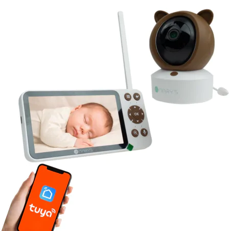 Lampki-nocne - niania elektroniczna kamera obrotowa w kształcie misia na prezent mw61499 interblue 