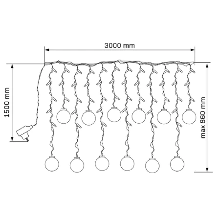 Oswietlenie-choinkowe - kurtyna świetlna led z ciepłym światłem wisząca dekoracja na okno wish balls 325143 polux/goldlux 
