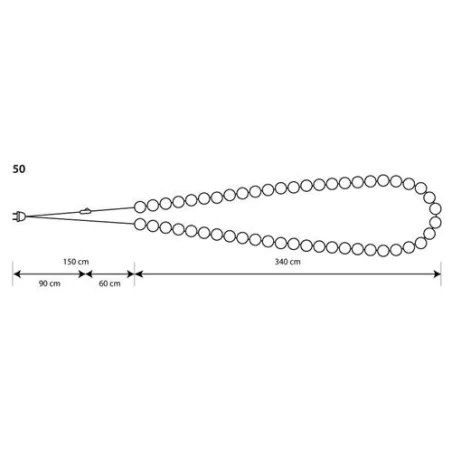 Oswietlenie-choinkowe - ciepłe światełka choinkowe na białym przewodzie żarówkowe lw-50 ip20 5m rum lux 
