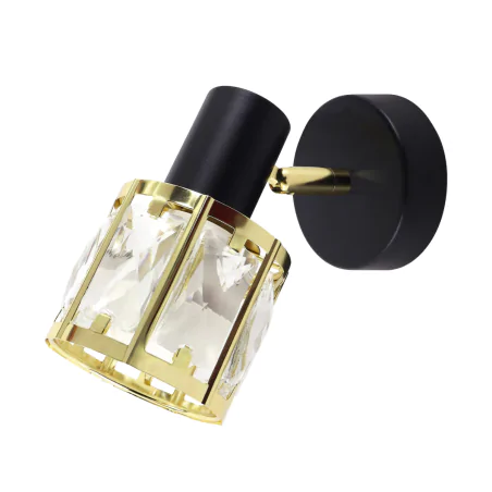 Kinkiety-do-salonu - oprawa ścienno-sufitowa kinkiet czarno-złoty na żarówkę e14 dunbar 04900 ideus 