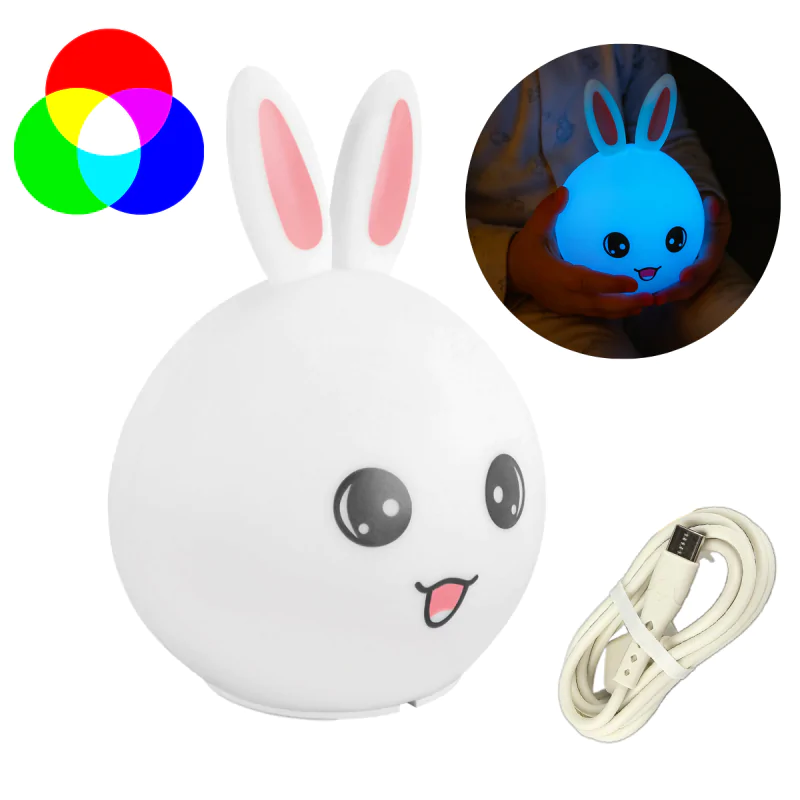 Oswietlenie-do-pokoju-dzieciecego - lampka nocna kolorowe światło króliczek dla dziecka bezprzewodowa rabbit ideus firmy IDEUS - STRUHM 