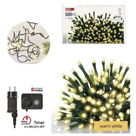 Oswietlenie-choinkowe - światełka choinkowe zewnętrzne lampki na choinkę z ciepłym światłem 500led 50m d4aw26 emos 