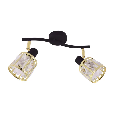 Lampy-sufitowe - oprawa ścienno-sufitowa podwójna lampa czarno-złota dunbar 04901 ideus 