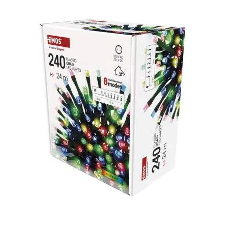 Oswietlenie-choinkowe - lampki choinkowe kolorowe światełka na choinkę zewnętrzne 240led 24m d4am25 emos 