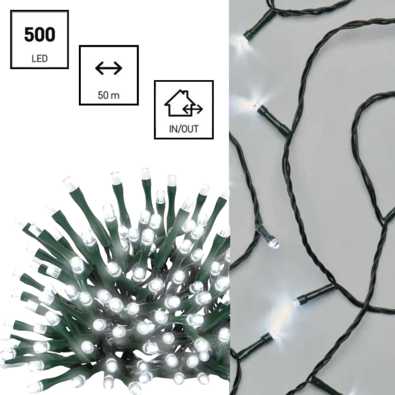 Oswietlenie-choinkowe - długie lampki led na choinkę o długości 50m z zimnym światłem 8 programów światełka na zewnątrz d4ac26 emos firmy EMOS 