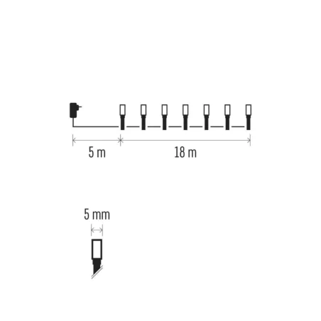 Oswietlenie-choinkowe - ciepłe światełka na choinkę lampki choinkowe świąteczne na zewnątrz 180led 18m d4aw24 emos 