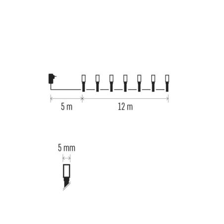 Oswietlenie-choinkowe - światełka na choinkę ciepłe światło led lampki choinkowe wodoodporne 120led 12m d4aw23 emos 