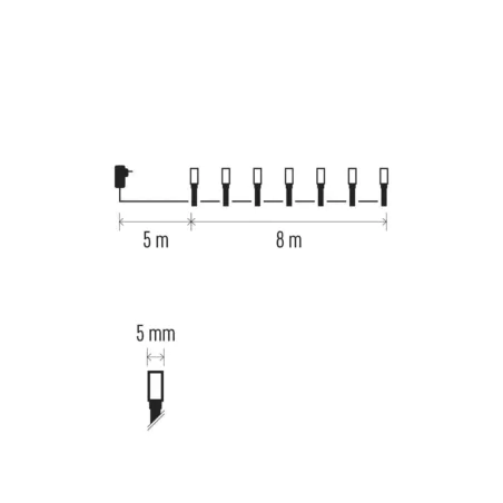 Oswietlenie-choinkowe - światełka na choinkę 8 metrów ciepłe światło 80led lampki choinkowe zewnętrzne emos 