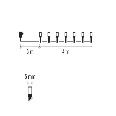 Oswietlenie-choinkowe - lampki choinkowe klasyczne kolorowe światełka na choinkę zewnętrzne 40led 4m emos 