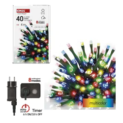 Oswietlenie-choinkowe - lampki choinkowe klasyczne kolorowe światełka na choinkę zewnętrzne 40led 4m emos