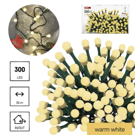 Oswietlenie-choinkowe - lampki led na choinkę 30m kulki z ciepłym światłem 8 programów światełka na zewnątrz z timerem d5aw24 emos 