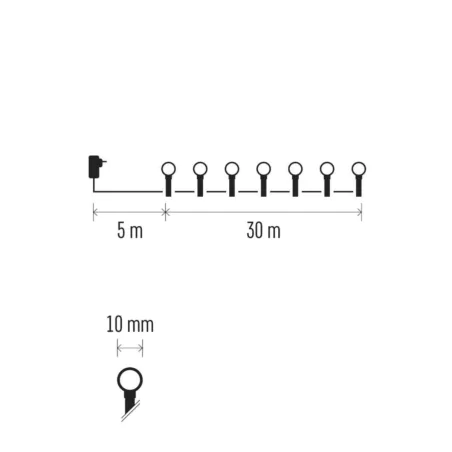 Oswietlenie-choinkowe - lampki led na choinkę 30m kulki z ciepłym światłem 8 programów światełka na zewnątrz z timerem d5aw24 emos 