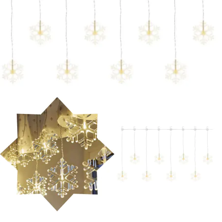 Dekoracje-swiateczne-led - świąteczna girlanda lampki wiszące ciepłe śniezynki 5m 6xled ip44 dcgw06 emos 