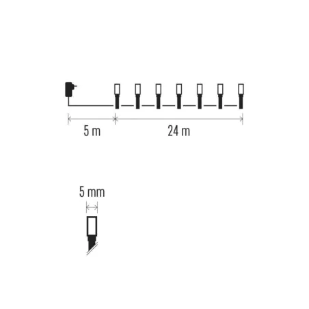 Oswietlenie-choinkowe - światełka choinkowe zimne światło 24m lampki na choinkę z timerem na zewnątrz 240led d4ac25 emos 