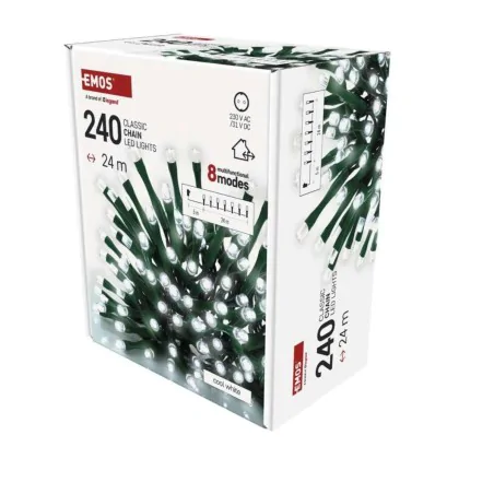 Oswietlenie-choinkowe - światełka choinkowe zimne światło 24m lampki na choinkę z timerem na zewnątrz 240led d4ac25 emos 