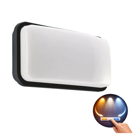 Kinkiety-zewnetrzne - lampa zewnętrzna led w czarnej obudowie albin 20w 3 barwy światła ip65 ideus 