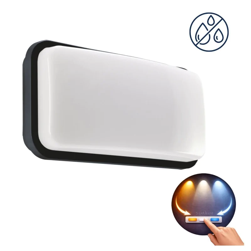 Kinkiety-zewnetrzne - lampa zewnętrzna led w czarnej obudowie albin 20w 3 barwy światła ip65 ideus firmy IDEUS - STRUHM 