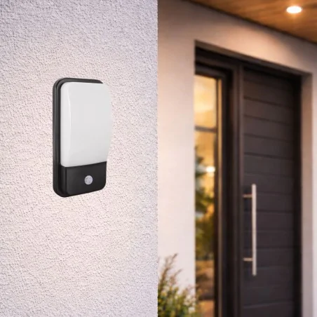 Kinkiety-zewnetrzne - lampa led z czujnikiem ruchu na ścianę zewnętrzna 14w neutralna albin pir ideus 