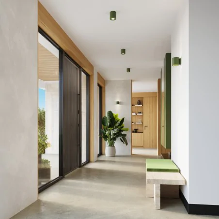 Kinkiety-do-salonu - kinkiet orbis beton lampa ścienna betonowa zielona oliwka g9 sl.1839 sollux 