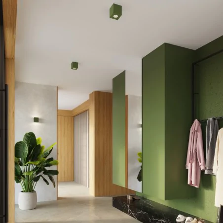 Kinkiety-do-salonu - kinkiet quad beton zielona oliwka oprawa kwadratowa betonowa g9 sl.1843 sollux 