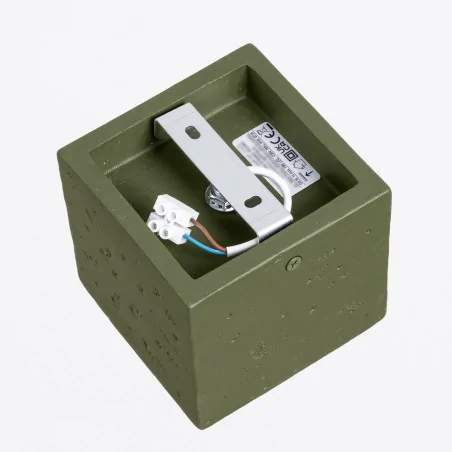 Oswietlenie-sufitowe - plafon kwadratowy betonowy quad lampa sufitowa beton zielona oliwka sl.1845 sollux 