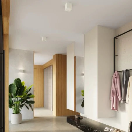 Oswietlenie-sufitowe - plafon quad beton beżowy lampa sufitowa kwadratowa betonowa gu10 sl.1846 sollux 