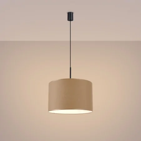 Lampy-sufitowe - lampa sufitowa wisząca do salonu nevia z kloszem taupe sl.1849 sollux 