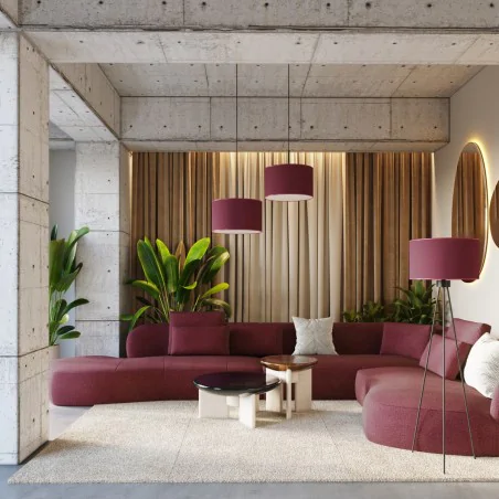 Lampy-sufitowe - lampa wisząca oświetlenie sufitowe do mieszkania nevia burgund sl.1852 sollux 