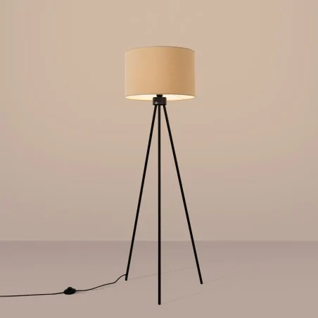Lampy-stojace - lampa podłogowa duża na trójnogu nevia klosz taupe sl.1853 sollux 