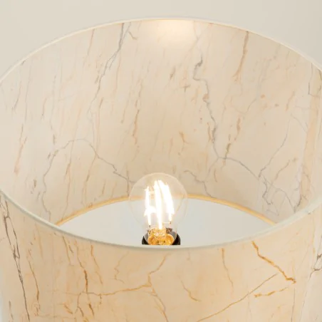 Lampy-stojace - lampa podłogowa z marmurkowym abażurem nevia beżowa na trójnogu sl.1854 sollux 