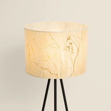 Lampy-stojace - lampa podłogowa z marmurkowym abażurem nevia beżowa na trójnogu sl.1854 sollux 