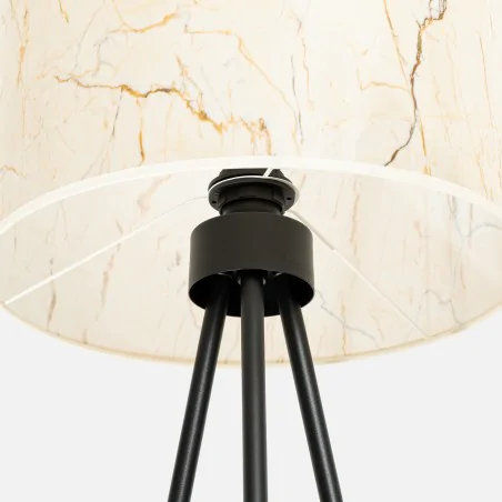 Lampy-stojace - lampa podłogowa z marmurkowym abażurem nevia beżowa na trójnogu sl.1854 sollux 
