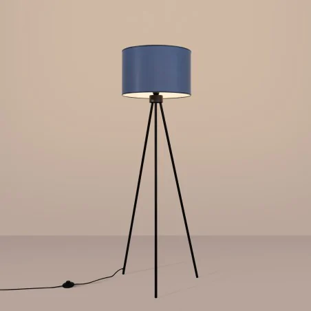 Lampy-stojace - lampa podłogowa na trójnogu  nevia granatowy abażur sl.1855 sollux 