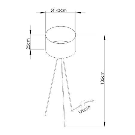 Lampy-stojace - lampa podłogowa na trójnogu  nevia granatowy abażur sl.1855 sollux 