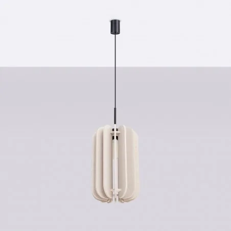 Lampy-sufitowe - lampa sufitowa wisząca mula 27 beżowy filcowy klosz sl.1857 sollux 