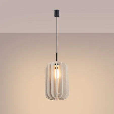 Lampy-sufitowe - lampa sufitowa wisząca mula 27 beżowy filcowy klosz sl.1857 sollux 