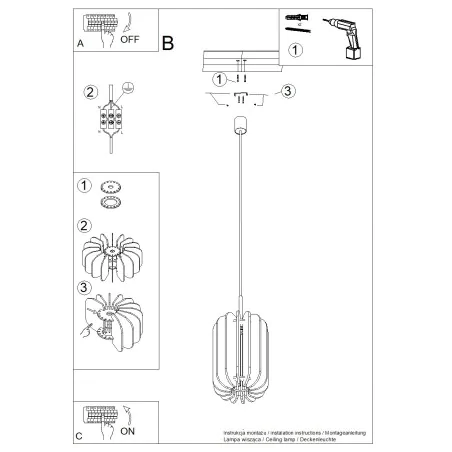 Lampy-sufitowe - lampa sufitowa wisząca mula 27 beżowy filcowy klosz sl.1857 sollux 