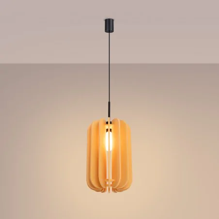 Lampy-sufitowe - lampa wisząca z modnym żółtym filcowym kloszem mula 27 sl.1858 sollux 